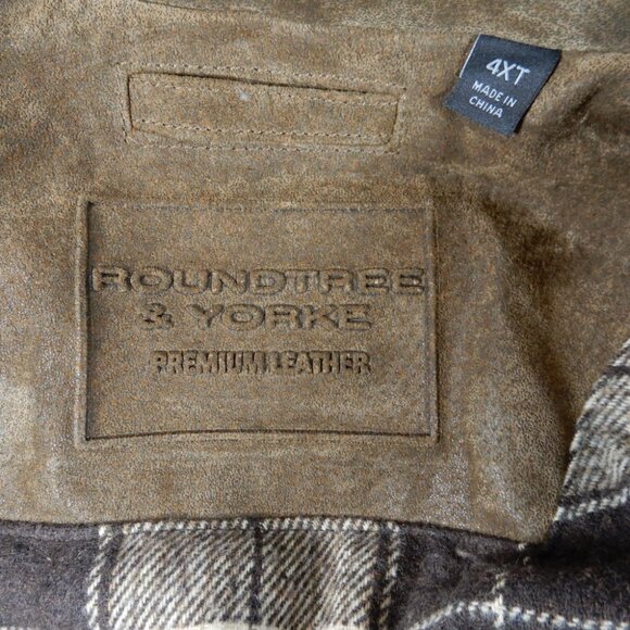 ROUNDTREE & YORKE Men’s Suede Leather Stand Collar VEST Size 4XT Brown NEW $350 - Picture 4 of 8